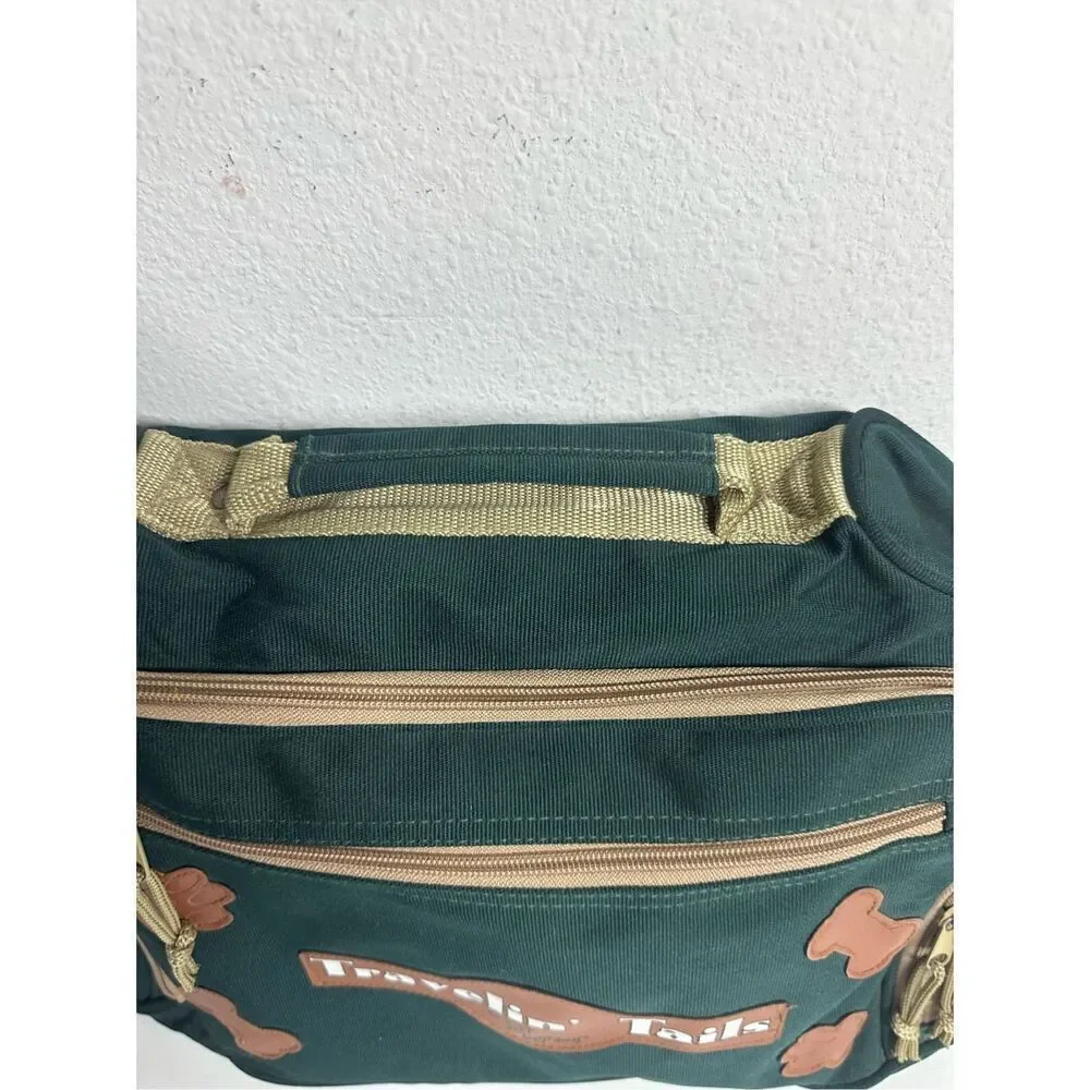 Travelin' Tales by Just Bepaws Pet Travel Bag Green Brown Tan 15
